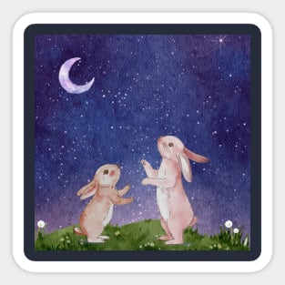 Stargazing Rabbits Sticker